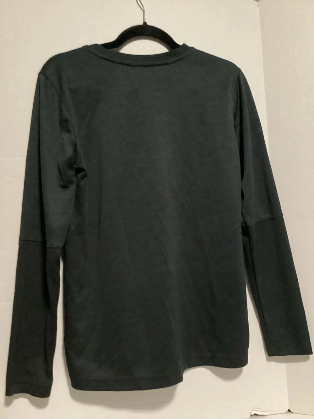 Nike Black Long-Sleeve Tee with Red Swoosh M